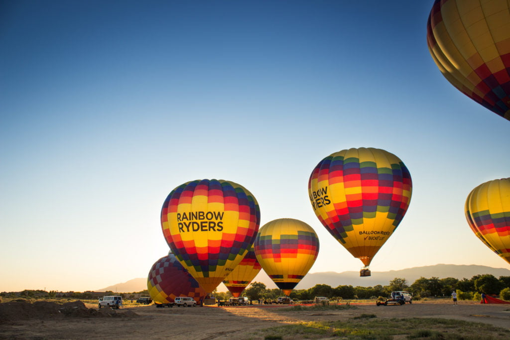 hot air balloon sunset rides