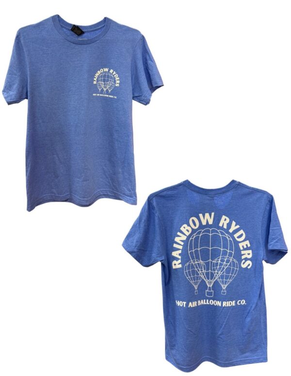 blue hot air balloon t-shirt