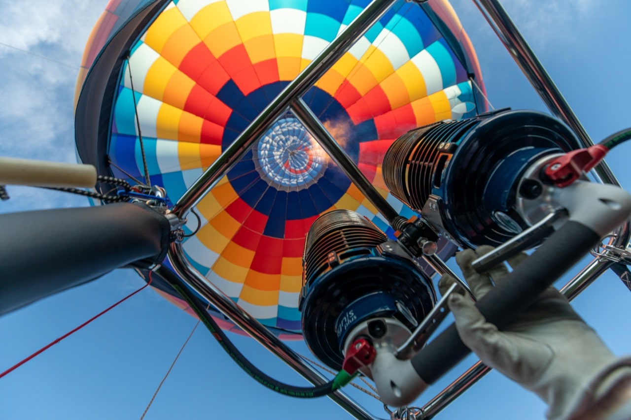 Close up of hot air balloon burners